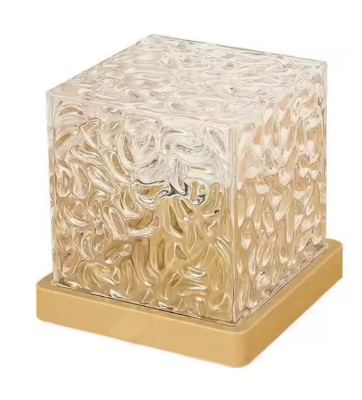 Luminous 3D Crystal Lamp Water Ripple Night LampHome Decor Square Cube Crystal Night Light Led 16 Colors Night Light