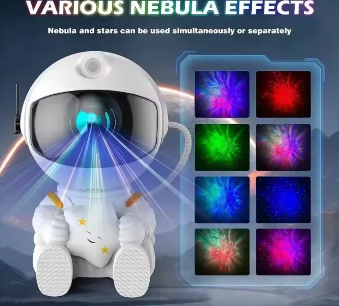 EISSLOLY astronaut projector LED night light starry sky projector lighting decoration bedroom room decoration children's gifts