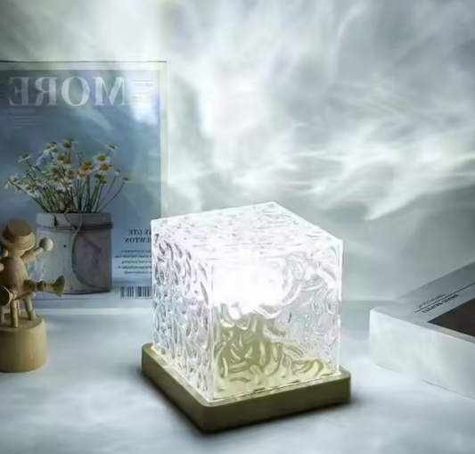 Luminous 3D Crystal Lamp Water Ripple Night LampHome Decor Square Cube Crystal Night Light Led 16 Colors Night Light